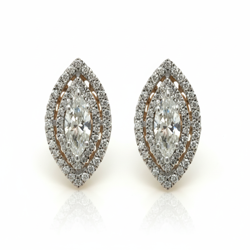 0.93 TCW Diamond Earrings - Pristine White Gold Elevate your style with the cool elegance of white gold and the brilliance